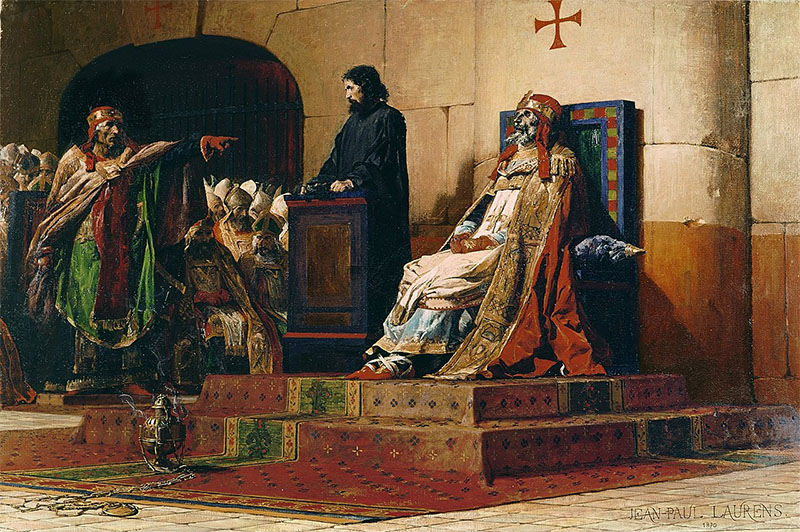 Le pape Formose et Etienne VI, peint par Jean-Paul Laurens en 1870.