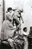 Camille Claudel dans son atelier  Paris vers 1880.