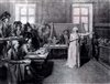 Procès de Marie-Antoinette devant le tribunal révolutionnaire (Gravure de Bouillon, XVIII<sup>e</sup> siècle, Paris, musée Carnavalet.)